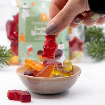 naschlabor x Good Mood Christmas Fruit Juice Bear | Single-variety fruit juices | No artificial colors or flavor enhancers | Gluten- and lactose-free (Winter Mix Fruit Juice) 23 x 150g