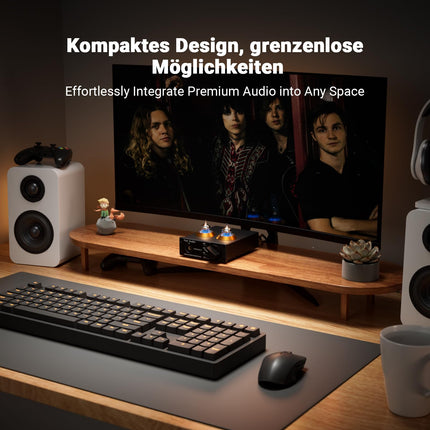 Fosi Audio BOX X2 fonotoruga eelvõimendi, HiFi eelvõimendi MM-plaadimängijatele võimenduse regulaatoriga, vahetatav vaakumtoru, MM/3,5 mm AUX-sisend, mini fonotoruga eelvõimendi DC 12V toiteplokiga