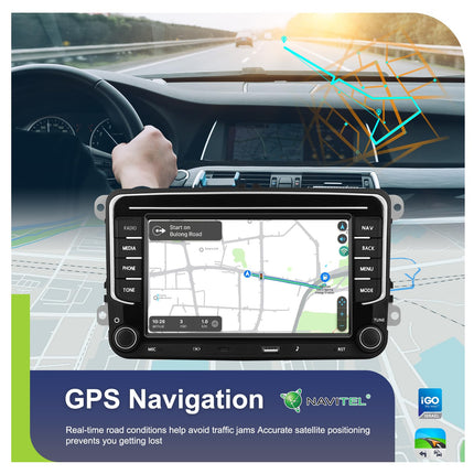 4+64GB Android Car Radio for VW Golf 5 Golf 6 Skoda Polo Passat Tiguan Touran Wireless Carplay Android Auto, 7" Screen Bluetooth Car Radio Navigation Rear View Camera WiFi FM RDS Radio SWC
