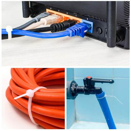 sourcing map 50pcs 1200mm White Self-Locking Nylon Cable Ties Extra Long for Cable Management (a23102800ux0396)