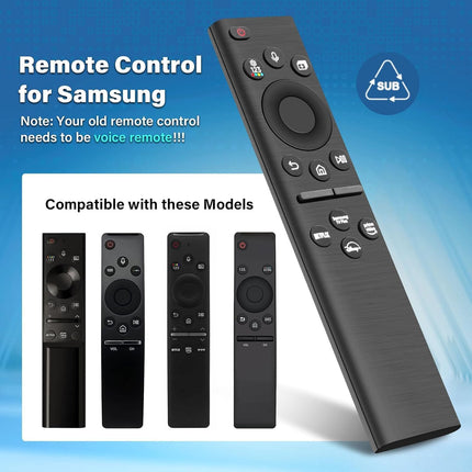 BN59-01385A Replacement Remote Control for Samsung, Universal Solar Voice Remote Control for Samsung Smart TVs with 4 Shortcut Buttons, Compatible with The Frame Neo QLED, Crystal UHD Series TVs