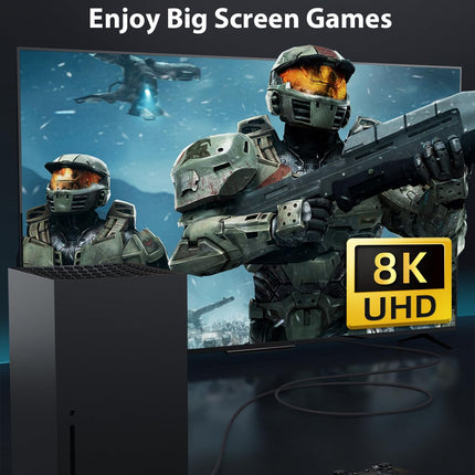 Stouchi kaabel 4m, 8K Ultra HD 48Gbps kiire 8K60 4K120 144Hz RTX 3080 eARC HDR10 4:4:4 HDCP 2.2&amp;2.3 Dolby HDMI 2.1 Ühildub Fire TV/Roku TV/PS5/Xbox Series X/Samsung/Sony/LG-ga
