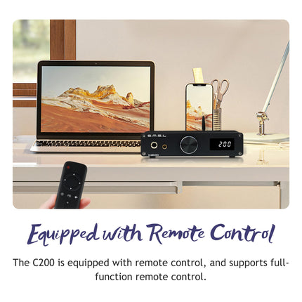 SMSL C200 USB DAC kõrvaklapivõimendi XMOS ES9038Q2M 4xOPA1612 USB/optiline/koaksiaalkaabel/Bluetooth sisendiga helidekooder TRS/RCA/4,4 mm tasakaalustatud/6,35 mm kõrvaklapipesa DSD512 32 bitti/768 kHz kõrvaklapivõimendi