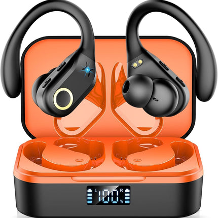 Bluetooth-kõrvaklapid spordile, kõrvasisesed kõrvaklapid, juhtmevabad Bluetooth 5.3 ENC mürasummutavad mikrofonid, HD-kõned, bass-stereoheli, kõrvaklapid, 60-tunnine mänguaeg, USB-C laadimisümbris, LED-ekraan, IP7 veekindlad kõrvaklapid