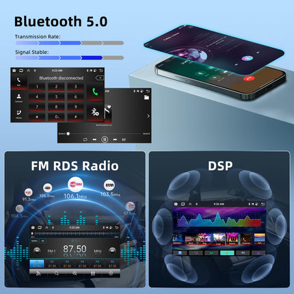 【8 tuumalist 6+128G】 Hodozzy Carplay autoraadio Citroën C4 2004-2009/C-QUATRE 2008-2011 jaoks, Android autoraadio navigatsiooniga, 9-tolline puuteekraan Android Auto/peegliühenduse/WiFi/GPS/RDS/FM/Bluetooth/USB/DSP-ga