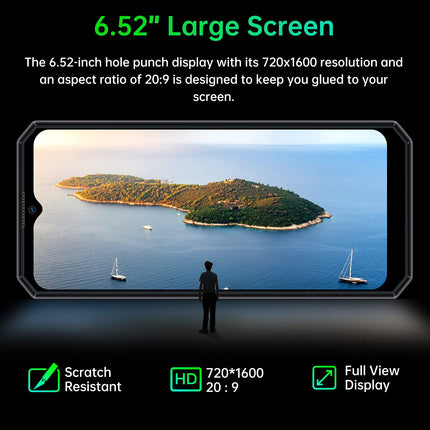 OUKITEL K15 Plus 10000mAh Battery Unlocked Smartphone, 4GB+32GB, 18W Fast Charge+Reverse Charge, 13MP Triple Camera, Android 10 Dual SIM Mobile Phone, 6.52''HD+, Fingerprint Face Recognition NFC Black