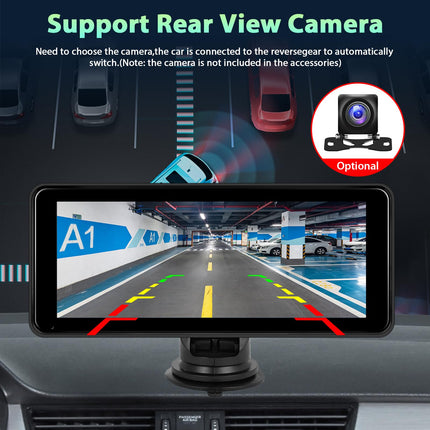 Podofo 6,86-tolline kaasaskantav autostereo juhtmevaba Carplay/Android Auto toega, pööratav alus 7–32 V puutetundliku ekraaniga, juhtmevaba AirPlay/Bluetooth-muusika/peegliühendus/TF/USB/AUX