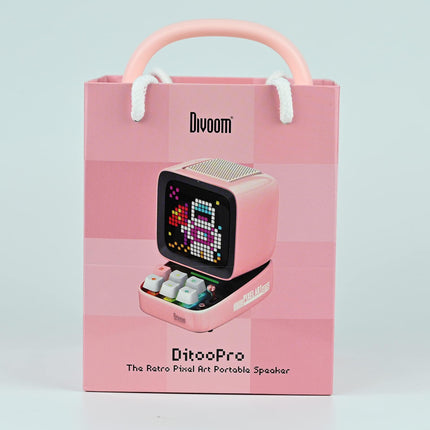 Divoom Ditoo Pixel Art LED kaasaskantav Bluetooth kõlar, 256 programmeeritavat LED-paneeli peovalgustusega, nutikas digitaalne lauakell, mängumuusikakarp, mis toetab TF-kaarti ja raadiot