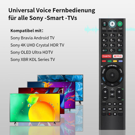 Gvirtue RMF-TX310E RMF-TX220E hääljuhtimisega kaugjuhtimispult Sony teleritele, originaalse kaugjuhtimispuldi asendaja, ühildub Sony 4K nutika Bravia UHD LED LCD HD teleriga mikrofonifunktsiooniga