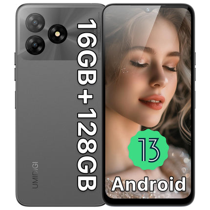 UMIDIGI mobiiltelefon ilma lepinguta, 16GB+128GB/1TB TF, 50MP+8MP, 6,6" HD+ ekraan, 5000mAh mobiiltelefonid, kaheksatuumaline 4G kahe SIM-kaardiga mobiiltelefon, G5 nutitelefon ilma lepinguta Android 13, sõrmejäljelugeja/näotuvastuse/OTG/GPS