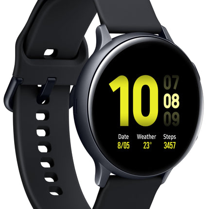 Samsung SM-R820 Galaxy Watch Active2, aluminum fitness tracker, large display, long-lasting battery, water-resistant, 44 mm, Bluetooth, Aqua Black