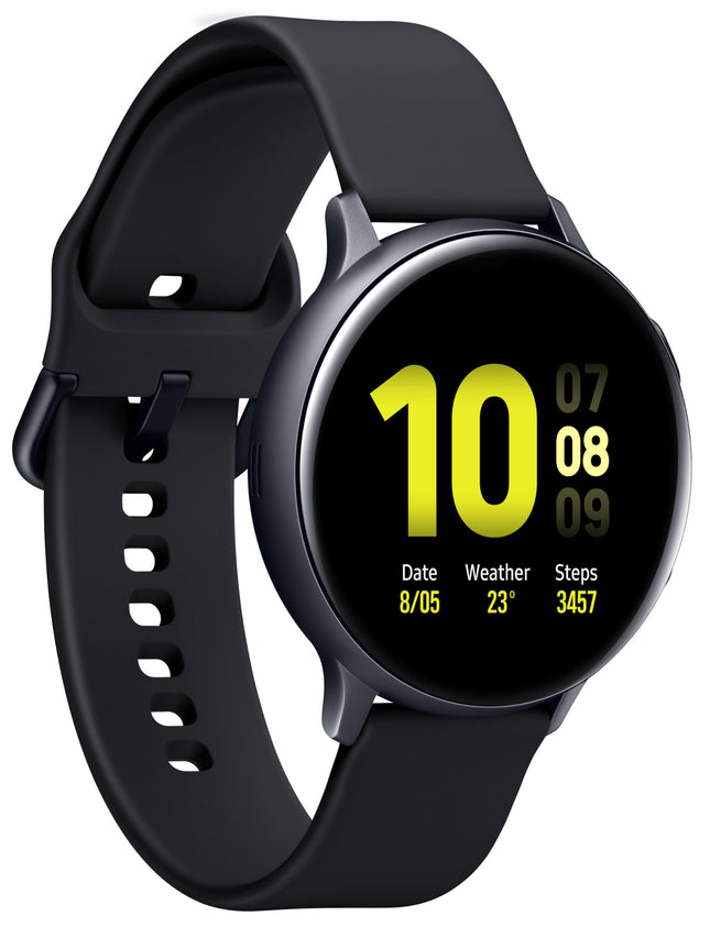 Samsung SM-R820 Galaxy Watch Active2, aluminum fitness tracker, large display, long-lasting battery, water-resistant, 44 mm, Bluetooth, Aqua Black