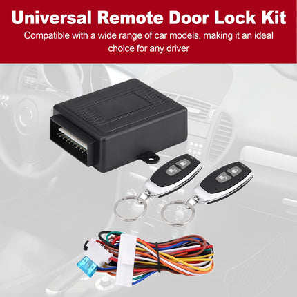 Universal keyless entry system for car door locks, central locking remote control kit for most vehicles