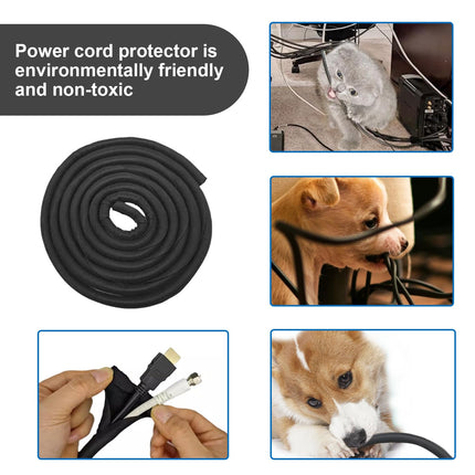 SIGANDG 3 Meter Dog and Cat Cable Protector, Cable Sleeves 13mm, Protect Cables from Pet Chewing, Expandable Braided Self-Closing Cable Sleeve