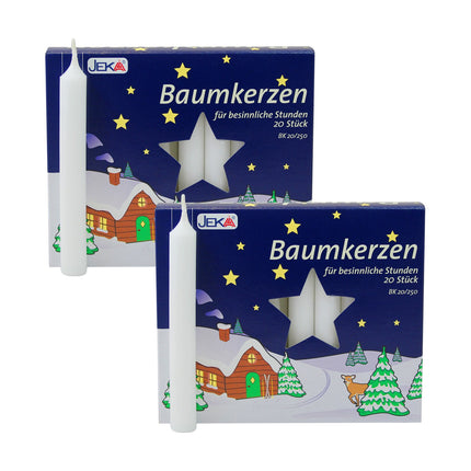 OLShop AG Pakis 2 valget kuuseküünalt, u 13 x 105 mm (2 x 20 tk) Jõuluküünlad, jõulupuuküünlad, püramiidküünlad