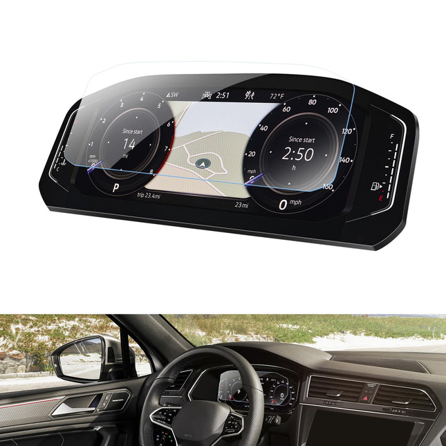 WEIPIN Compatible with VW T-Cross/T-Roc/Tiguan 2/Polo MK6/Touran/Passat B8 10.25" Digital Cockpit Protective Film Instruments Protective Film Screen Protector Accessories