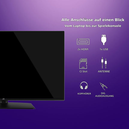 JVC 40-tolline televiisor LT-40VF4455 Full HD televiisor 102 cm ekraani diagonaaliga ja integreeritud kolmekordse tuuneriga, LED-teler must