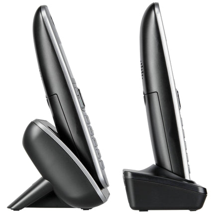 Panasonic KX-TG6823GB DECT juhtmeta telefon automaatvastajaga (3 telefonitoru, madala kiirgusega, ökorežiim, GAP-telefon, lauatelefon) must