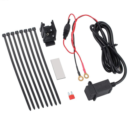 eSynic mootorratta USB-laadija topeltpesa 2.1A/1.0A universaalne USB-toiteport sobib 12V/24V veekindla USB-toitepordi mootorratta ja jalgratta laadimispesaga