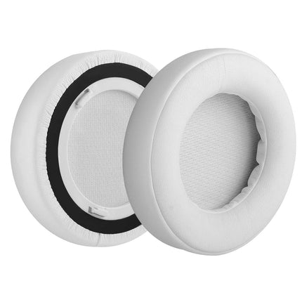 Geekria QuickFit Protein Leather Replacement Ear Pads for Corsair Virtuoso RGB, Virtuoso RGB Wireless SE, Virtuoso RGB Wireless XT Headphones, Headset, Ear Cushions, Repair, White