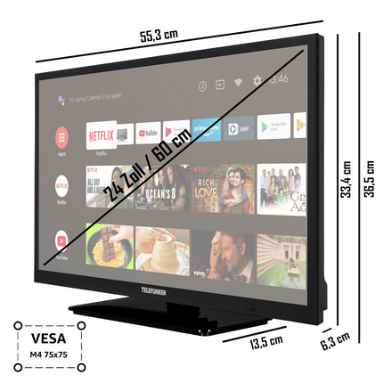 Telefunken XH24AN550MV 24-inch TV / Android Smart TV (HD Ready, HDR, Triple Tuner, 12 Volt, Bluetooth)