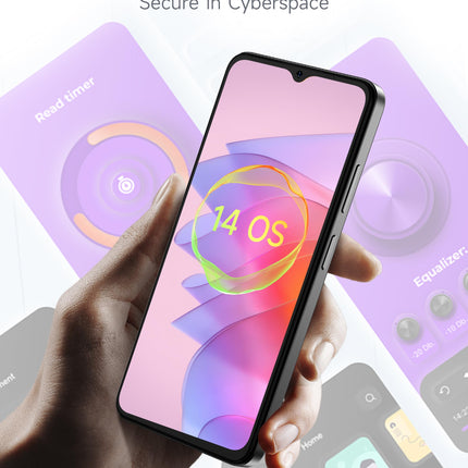 Ulefone Note 21 nutitelefon ilma lepinguta, 8GB+128GB/1TB, Android 14 mobiiltelefon soodne, 6.56" HD+ 90Hz, 5000mAh, 13MP+8MP kaamera, kahe SIM-kaardiga 4G SIM-kaardivabad mobiiltelefonid, näotuvastus/sõrmejäljetuvastus/GPS/OTG-lilla