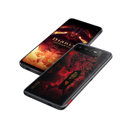 Asus ROG Phone 6 5G nutitelefon (16+512GB, 6,78" FullHD+ 165Hz AMOLED ekraan, Snapdragon™ 8+ Gen1, kolmekordne 50MP kaamera, 6000mAh aku), Diablo Immortal Edition eksklusiivsete lisatarvikutega, Hellfire Red