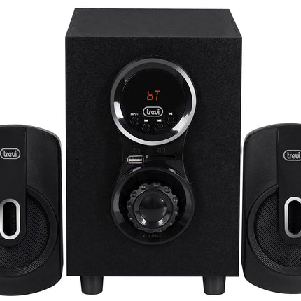 Trevi AVX 615 BT kaasaskantav kõlar 30W võimendi ja subwooferiga, juhtmevaba muusikakarp bassrefleksiga, 2.1 kõlarid USB, Micro SD, AUX-IN, RCA, MP3 pesadega, kompaktne puidust ümbris
