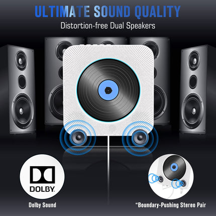 Kaasaskantav CD-mängija lauaalusega, Bluetooth CD-mängija, raadioga CD-mängija koduseks kasutamiseks, toetab FM-i, USB-porti, AUX-sisendit/väljundit, isiklik audiopleier reguleeritava nurgaga alusega