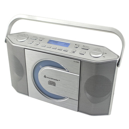 Soundmaster RCD1770SI DAB+ FM-raadio, CD-MP3-mängija, CD-R ja CD-RW kaasaskantav, aku ja vooluvõrgust töötav, LCD-ekraan kuupäeva ja kellaajaga, USB- ja kõrvaklappide ühendus