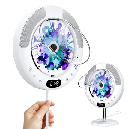 KOVCDVI CD-mängija Bluetooth puutetundlike nuppudega kõlar CD-mängija seinale kinnitamiseks FM-raadio USB-taasesitus AUX-taasesitus LCD-ekraan Pult Tolmukate