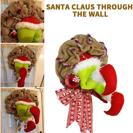 Christmas decoration Santa Claus, Christmas wreath decorations, Christmas wreath Grinch wreath, Christmas thief wreath, Christmas tree decorations, garlands home accessories decoration