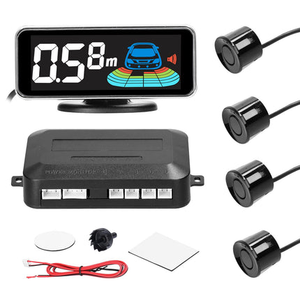 Goolsky Parking Sensor Parking Aid, Reversing Radar System with 4/8 Front Rear Parking Sensors, LCD Distance Display, Sound Warning Buzzer