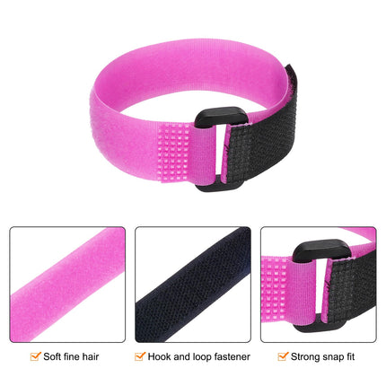 sourcing map Reusable Battery Tie Down Straps, 2 x 10-inch Pink Nylon Multipurpose Battery Holder Adjustable Strap Hook and Loop Fastener for Home, Office, RC, Boat, Car, 8 Pack