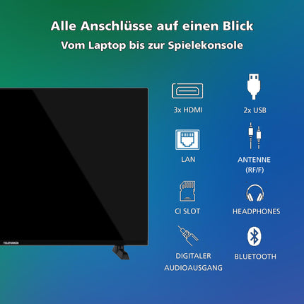 Telefunken QLED-teler 50-tolline nutiteler VIDAA QU50VP750S 4K UHD-teler, HDR-teler Dolby Visioni, Dolby Atmose, kolmekordse tuuneri ja 6-kuulise HD+ garantiiga, must LED-teler