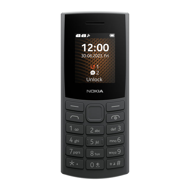 Nokia 105 4G Edition 2023 (kahe SIM-kaardiga, 1,8-tolline ekraan, 1450 mAh aku, 48 MB RAM / 128 MB ROM, laiendatav mälu, 3,5 mm kõrvaklapipesa, FM-raadio) süsihall