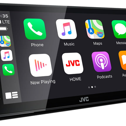 JVC KW-M565DBT - ilma draivita, Apple CarPlay, Android Auto, 17,3 cm mahtuvuslik puutetundlik ekraan, DAB+/FM, USB peegeldamine Androidile, Bluetooth käed-vabad süsteem, heliprotsessor, 4 x 50 W, must