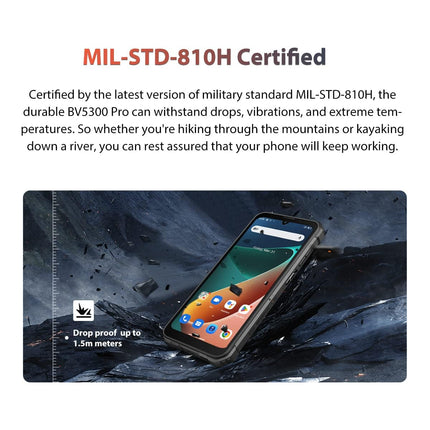 Blackview lepinguta õues kasutatav nutitelefon BV5300 PRO, ArcSoft® 13MP+8MP, 7GB+64GB (1TB laiendus), 3 kaardipesa, Android 12 DUAL SIM IP68 veekindel nutitelefon, 6.1'' HD+, 6580mAh aku, roheline