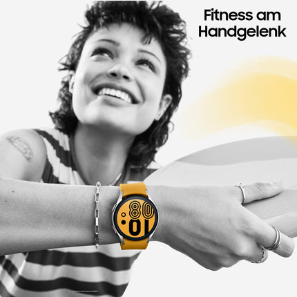 Samsung Galaxy Watch4, ümmargune Bluetooth nutikell, Wear OS, aktiivsusmonitor, 44 mm, hõbedane, sisaldab 36-kuulist tootjagarantiid [välja arvatud Amazonis]