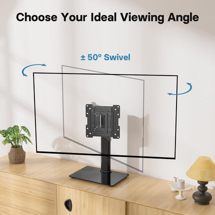 BONTEC telerialus, monitorialus 17–43-tollistele LCD, LED, OLED, plasmateleritele ja -monitoridele ning kuni 45 kg kaaluvatele monitoridele, 50-kraadise pöördliigendiga, 3-astmelise kõrguse reguleerimisega, max VESA 200x200