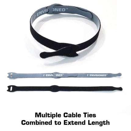 Reusable Cable Ties, 1/2" x 4" for Cable Management and Organization, 30 Count (Black)