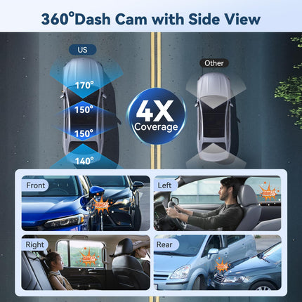 Adelagnes 4K autokaamera esi- ja taga GPS-i, WiFi-ga, 3,18" IPS-ekraan, tasuta 64 GB mälukaart, öönägemine, G-andur, tsükkelsalvestus, 170° lainurk-WDR