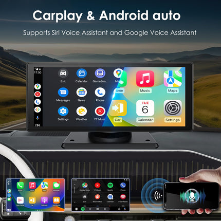 Kaasaskantav 8,88-tolline autostereo Carplay ja Android Auto funktsiooniga, HD Carplay ekraan autodele, tahavaatekaamera, Bluetooth, GPS-navigatsioon, Mirror Link, hääljuhtimine, AUX, FM, muusika/video taasesitus