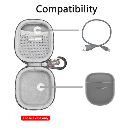 RLSOCO kandekott Bose QuietComfort Earbuds II/Earbuds 2 ja Bose QuietComfort Ultra kõrvasiseste kõrvaklappide jaoks