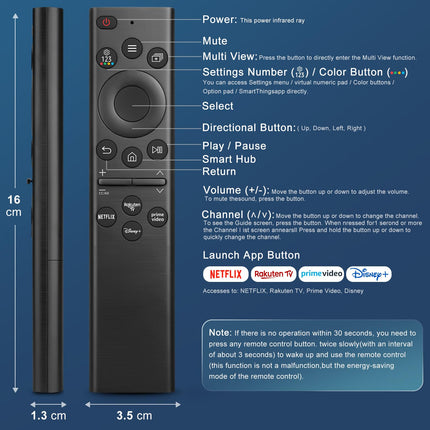 Replacement Remote Control for Samsung TV - Universal Smart TV Remote Control with Quick Access Buttons for Samsung TVs