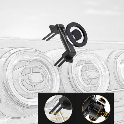 ICAILIN autotelefonihoidik MagSafe autokinnitusele, ümmargune ventilatsiooniga magnetiga autotelefonihoidik Mercedes Benz W205/W206/A/B/C/E/S-klassi/Sprinteri/Mini Cooperi SMART 451 lisatarvikutele iPhone'ile Samsungile