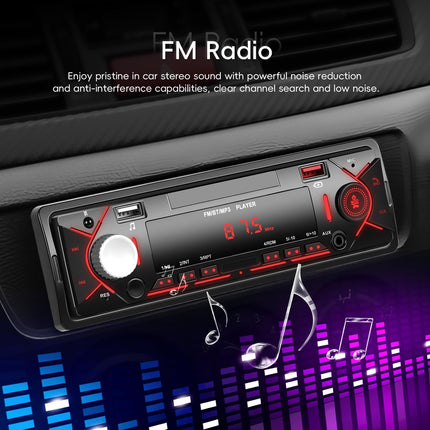 Ühe DIN-iga autoraadio, Bluetooth-vabakäevarustusega FM-raadio, 1 DIN-i LCD-ekraaniga digitaalne auto MP3-mängija, lisaaudio / 2 USB-sisendit, kiirlaadimine ja puldiga