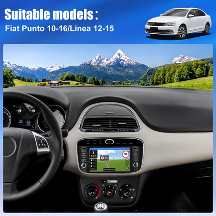 [2+64G] SIXWIN Android 13 autoraadio Punto (10-16)/Linea (12-15) mudelitele koos Carplay/Android Auto/Mirrorlinkiga, 6,2-tolline mahtuvuslik puuteekraan, toetab WiFi, GPS, FM, Bluetooth EQ