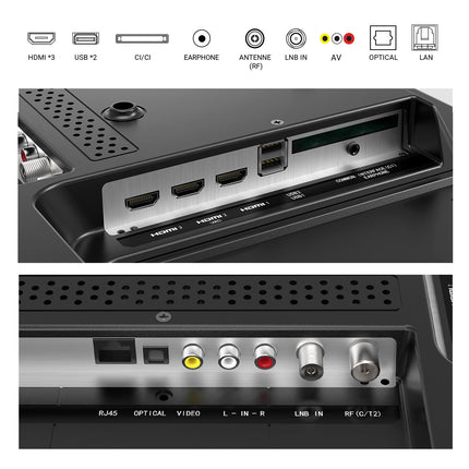 RCA VRS32HQ1 Smart TV 32-inch (80 cm) HD LED TV with Wi-Fi, Triple Tuner (DVB-T/T2, DVB-C, DVB-S/S2), App Store, HDMI, USB, CI/CI+, Netflix, YouTube, and more [RVSmart 2024]