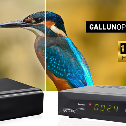 GALLUNOPTIMAL DVB-C ja DVB-T2 H265 kombineeritud vastuvõtja automaatse installimise ja salvestusfunktsiooniga, mis sobib igale kaabeloperaatorile JA kõigi tasuta DVB-T2 kanalite vastuvõtmiseks antenni kaudu.